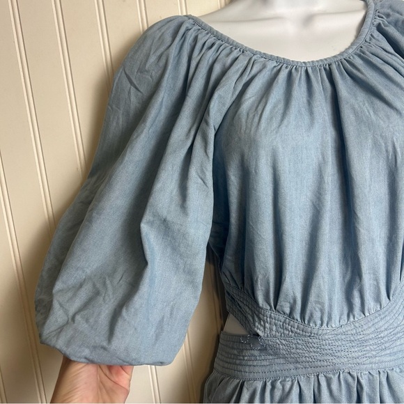 Anthropologie Love The Label Puff Sleeve Open Back Minidress Size XS H34 - Picture 10 of 16